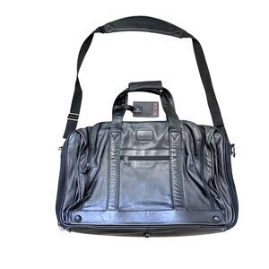 Tumi Unisex Adult Duffle Weekender Bag Black Leather Expandable 978D3 RARE